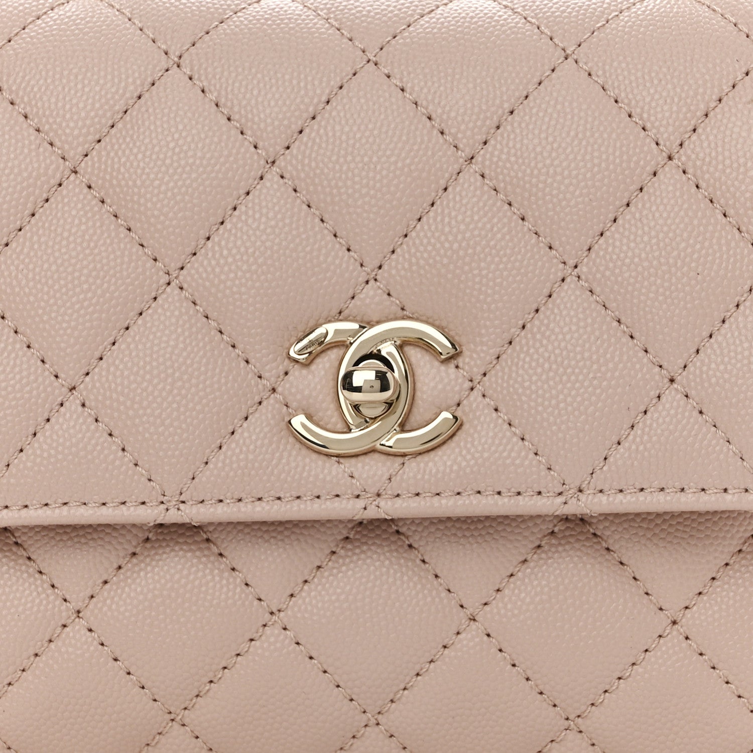 Chanel Caviar Quilted Mini Coco Handle Flap Beige 8 of 10