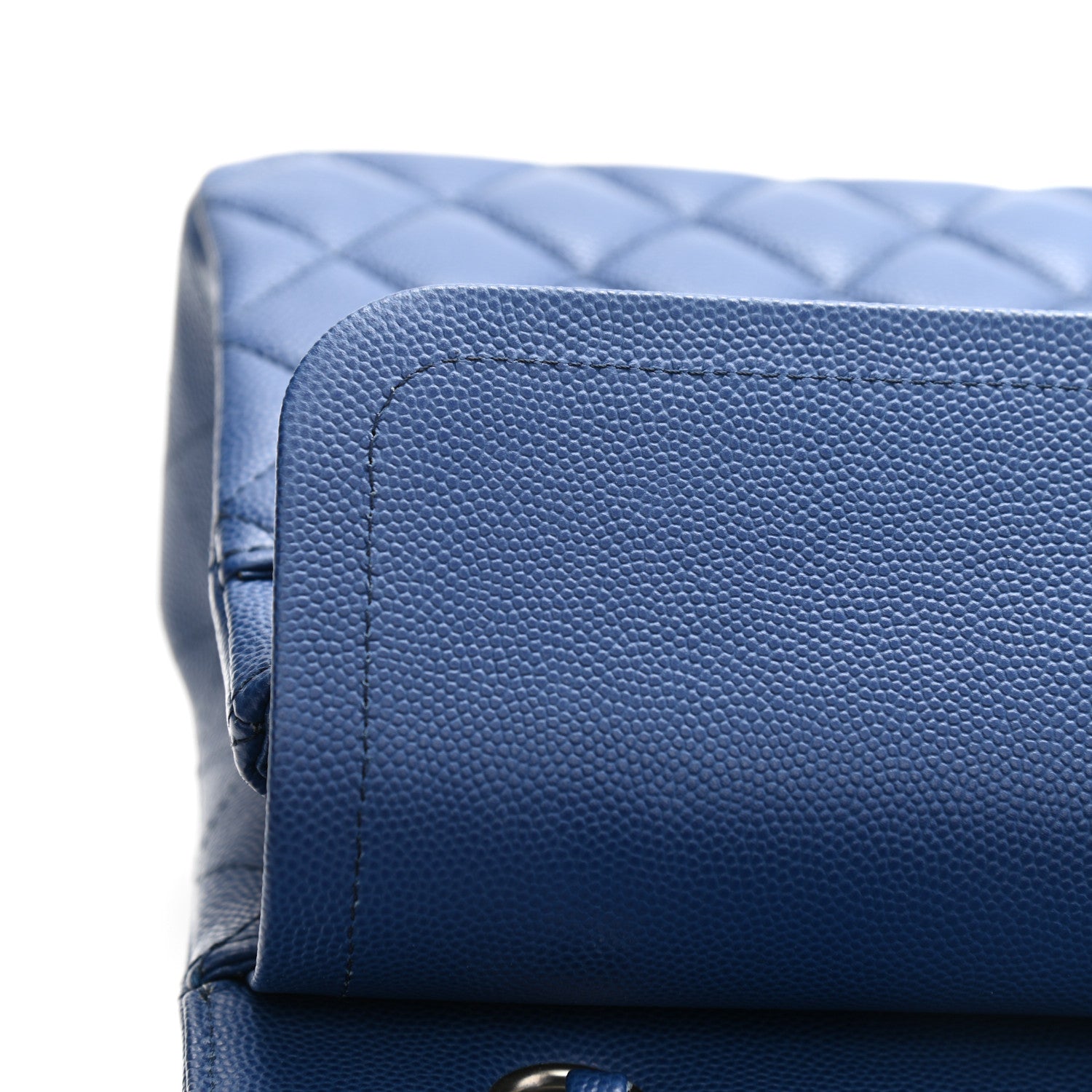 Chanel Caviar Quilted Medium Double Flap Blue 10 of 11
