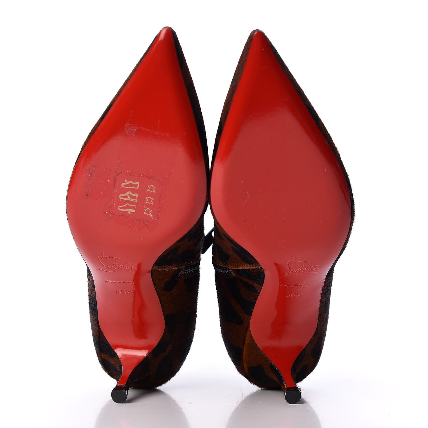 Christian Louboutin Pony Hair Leopard Print So Kate Booty 55 Ankle Boots 36.5 Black 7 of 8