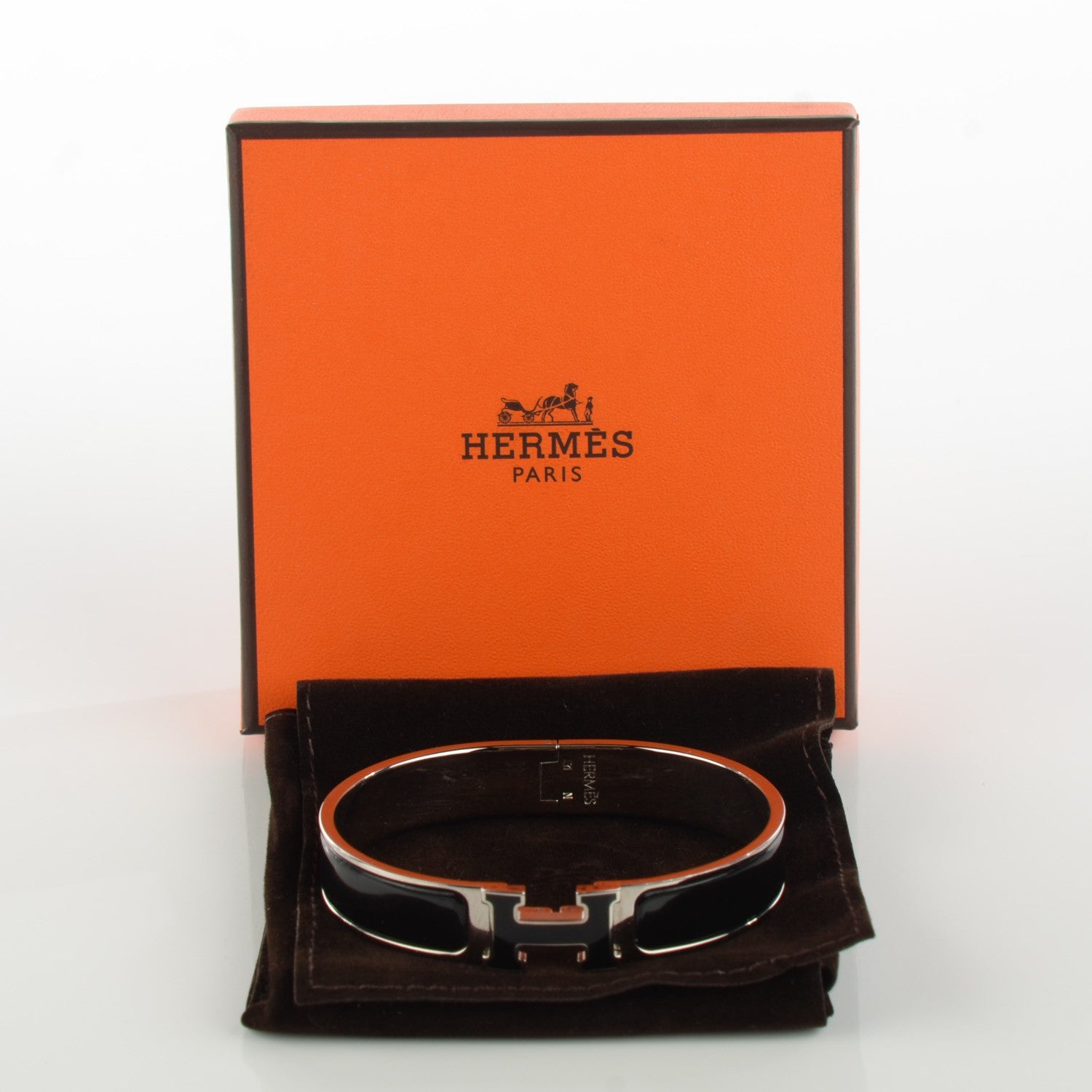 Hermes Enamel Narrow Clic Clac H Bracelet GM Black 4 of 6