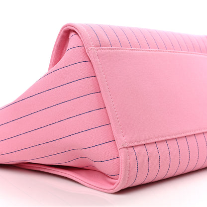 Chanel Canvas Calfskin Striped Large Deauville Tote Pink Blue 9 of 10