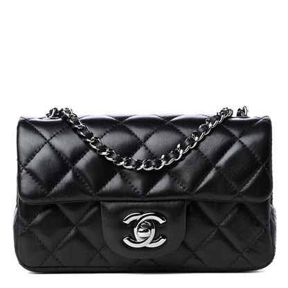 Chanel Lambskin Quilted Extra Mini Rectangular Flap Black 1 of 8