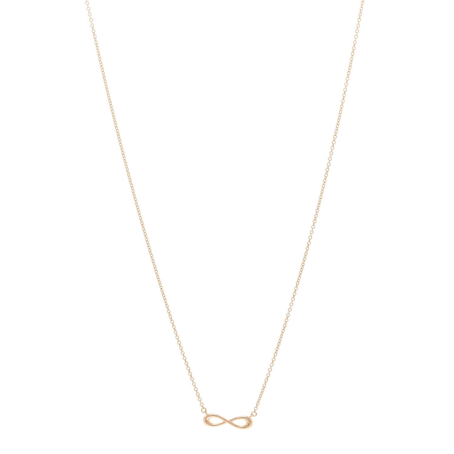 Tiffany 18K Rose Gold Infinity Pendant Necklace 1 of 5