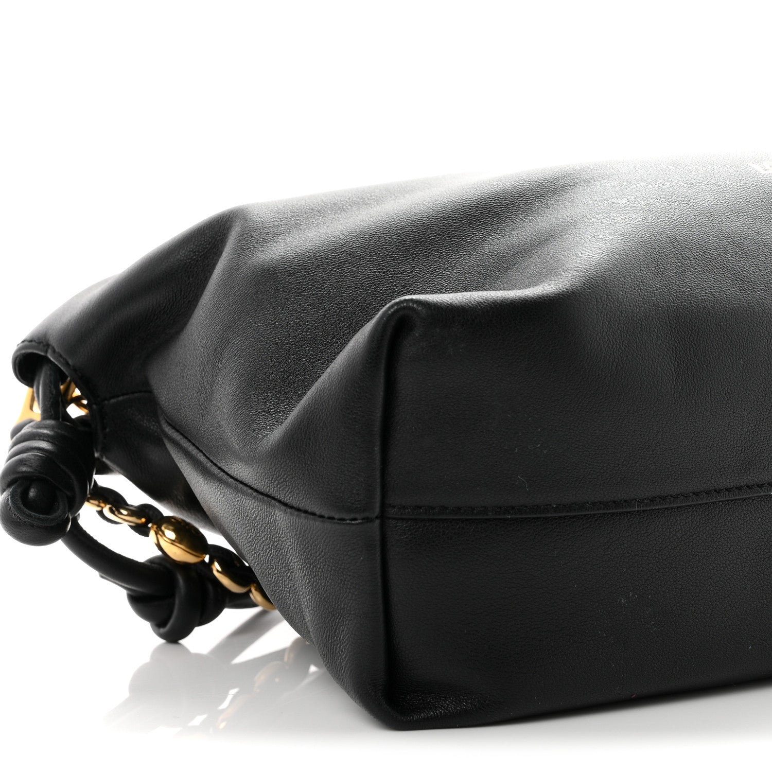 Loewe Mellow Nappa Medium Donut Chain Flamenco Knot Clutch Black 9 of 10