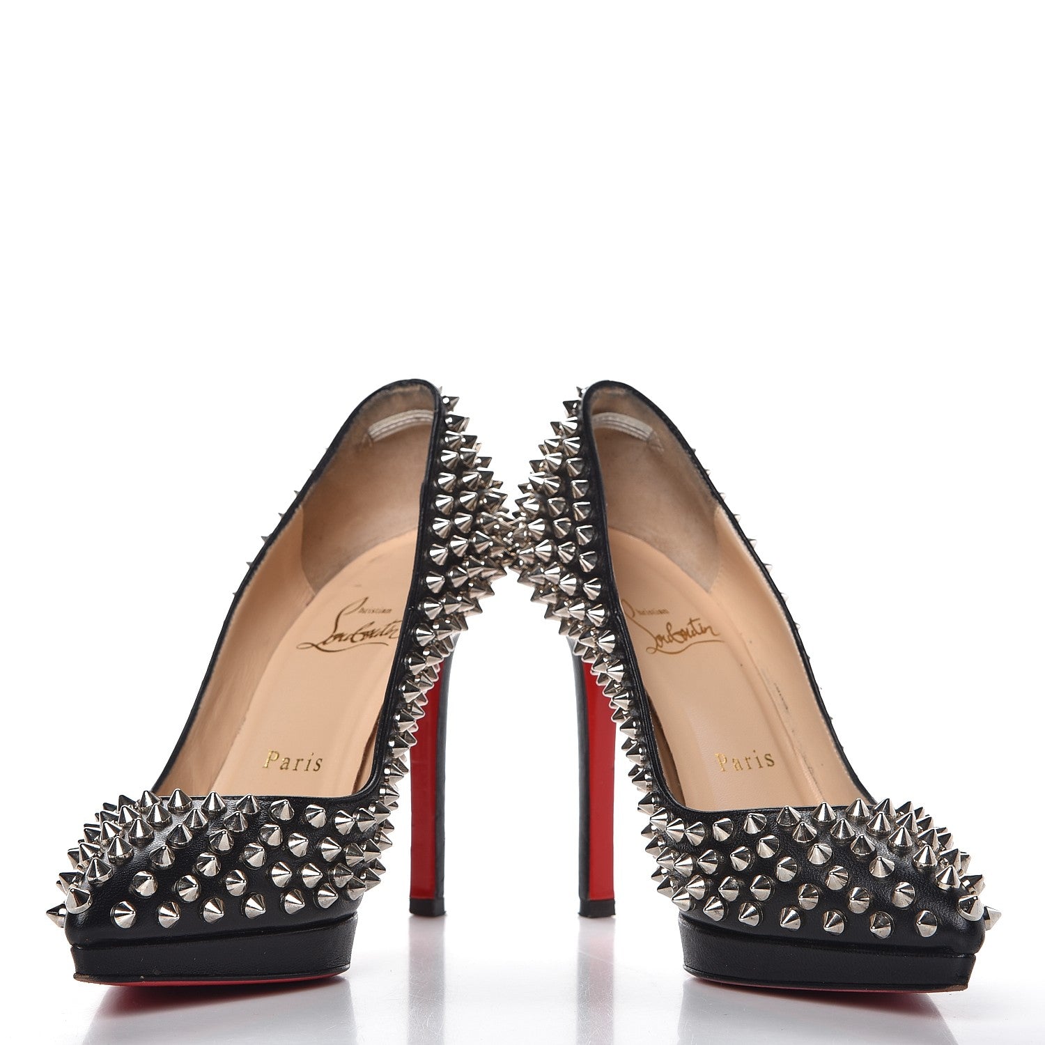 Christian Louboutin Nappa Pigalle Plato Spikes 120 Pumps 34.5 Black 5 of 13