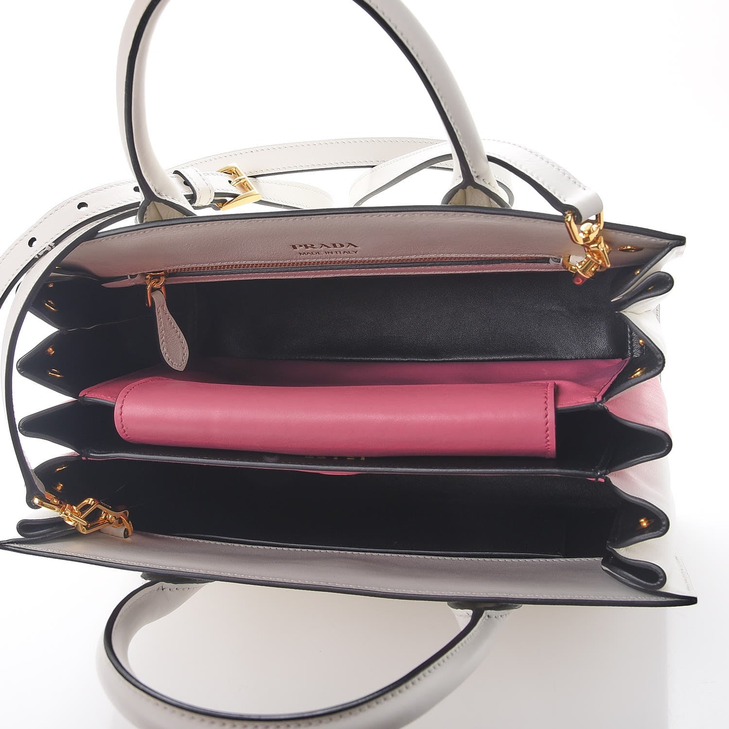 Prada Saffiano Calfskin Bibliotheque Top Handle White Begonia 6 of 8