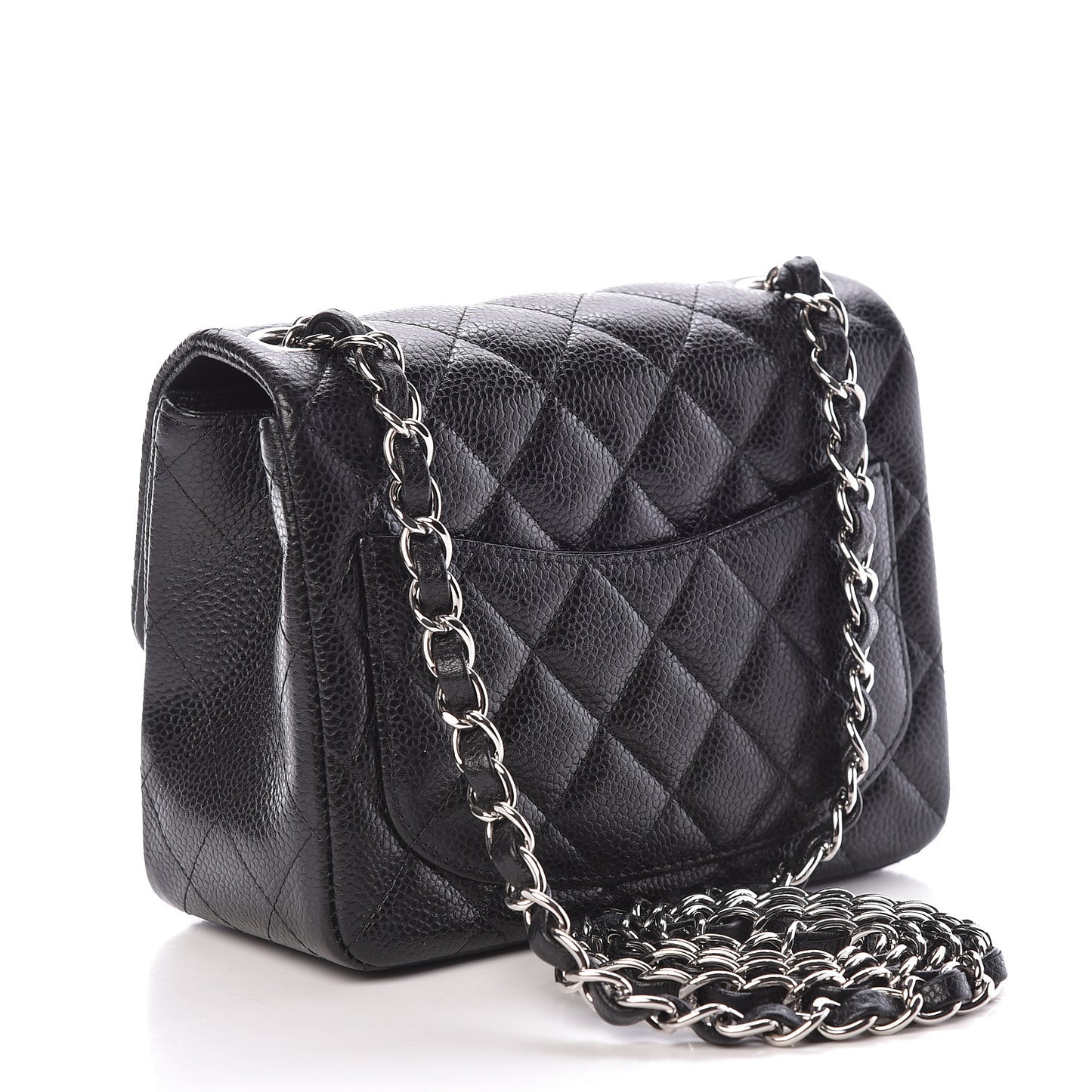 Caviar Quilted Mini Square Flap Black