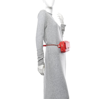 Chanel Goatksin Quilted Casual Trip Waist Belt Bag Red 2 of 10