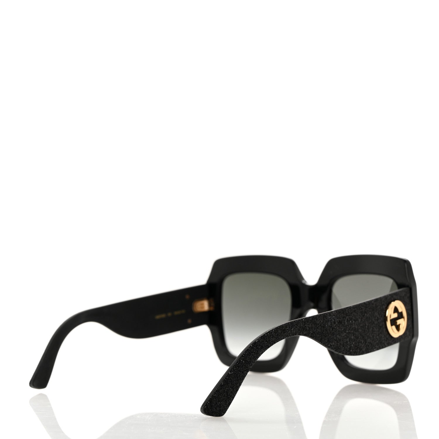 Gucci Square Frame Glitter GG0102S Sunglasses Black 4 of 8