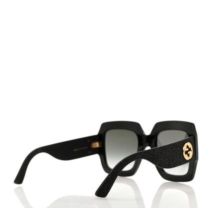 Gucci Square Frame Glitter GG0102S Sunglasses Black 4 of 8