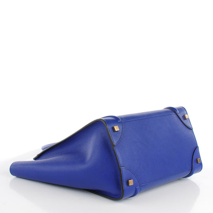 Celine Drummed Calfskin Mini Luggage Indigo 4 of 8