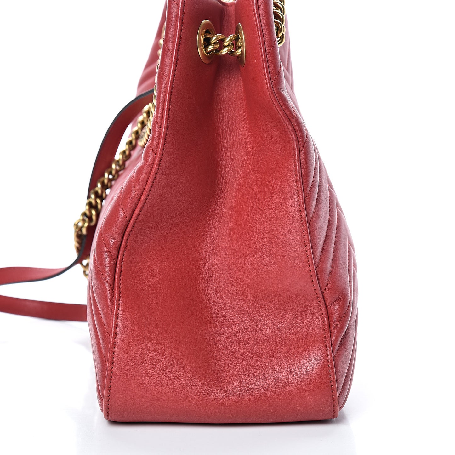 Calfskin Matelasse Medium GG Marmont Shoulder Tote Bag Hibiscus Red