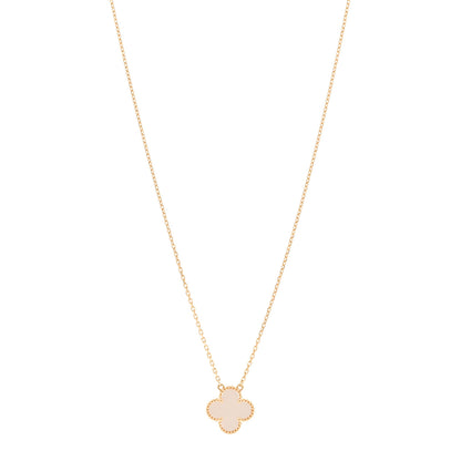 Van Cleef & Arpels 18K Yellow Gold Mother of Pearl Vintage Alhambra Pendant Necklace 1 of 5