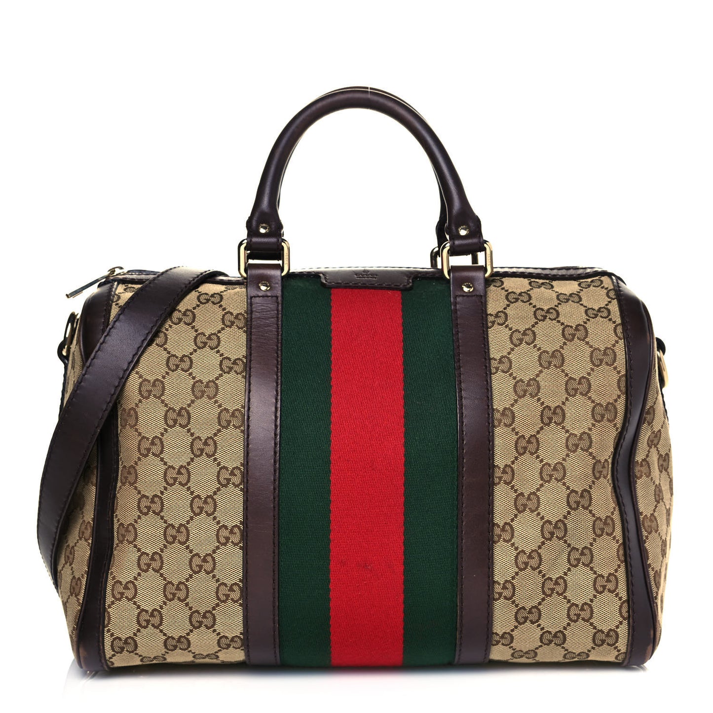 Monogram Vintage Web Medium Boston Dark Brown