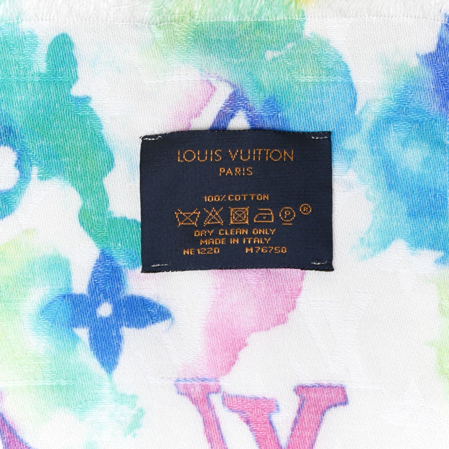 Louis Vuitton Cotton Monogram Essential Watercolor Stole Multicolor 5 of 5