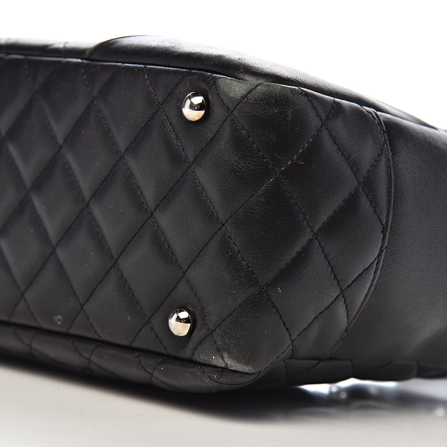 Chanel Calfskin Quilted Large Cambon Bowler Black White 17 of 18