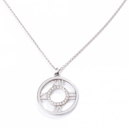 Tiffany 18k White Gold Diamond Atlas Pendant Necklace 1 of 7