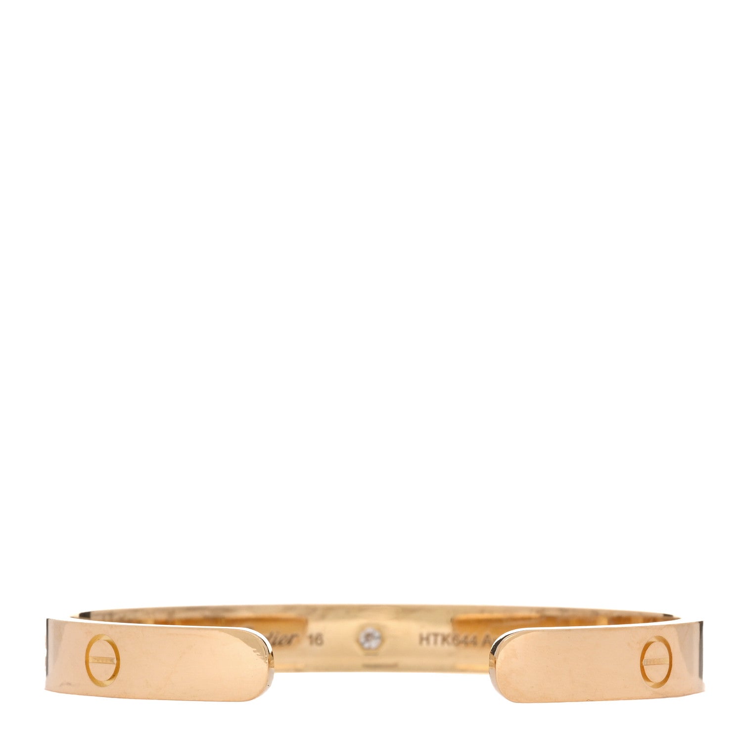 Cartier 18K Yellow Gold 1 Diamond LOVE Cuff Bracelet 16 2 of 4