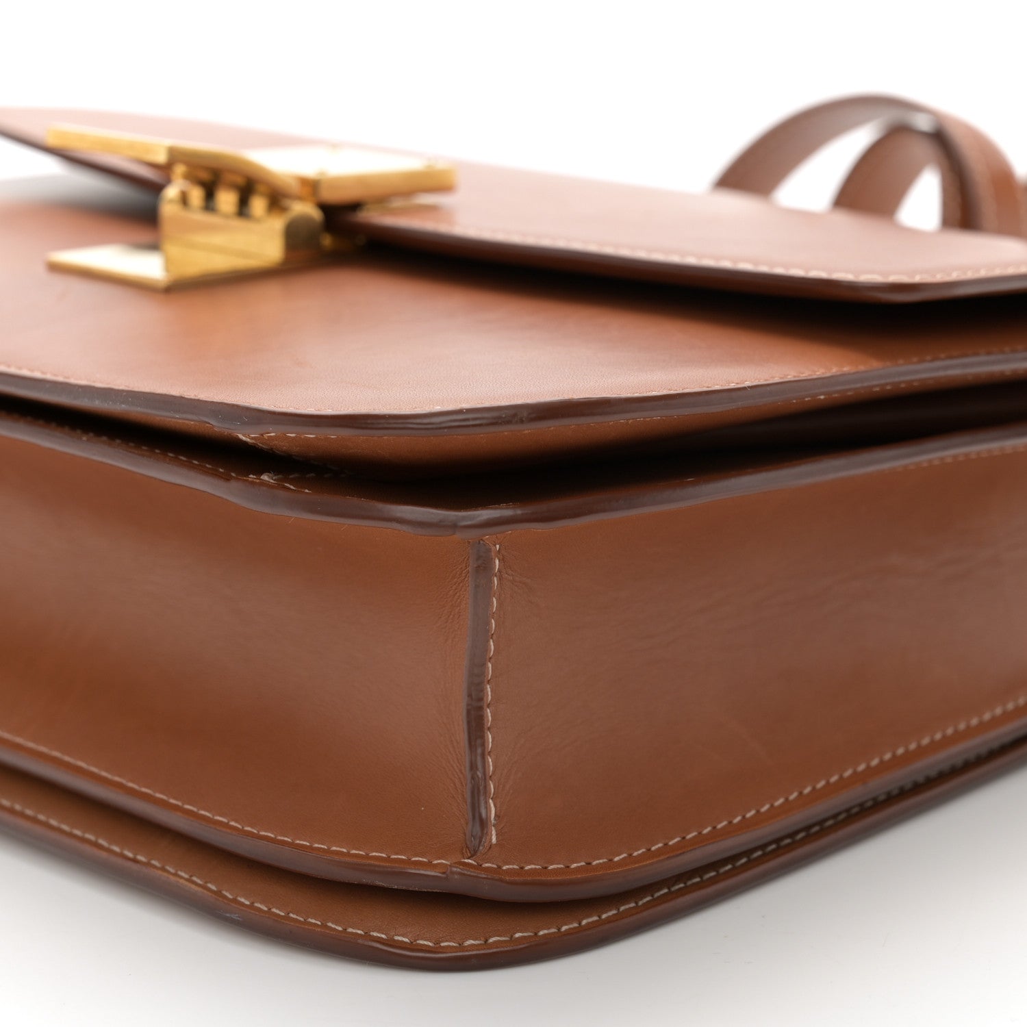 Celine Natural Calfskin Medium Classic Box Flap Bag Tan 10 of 14