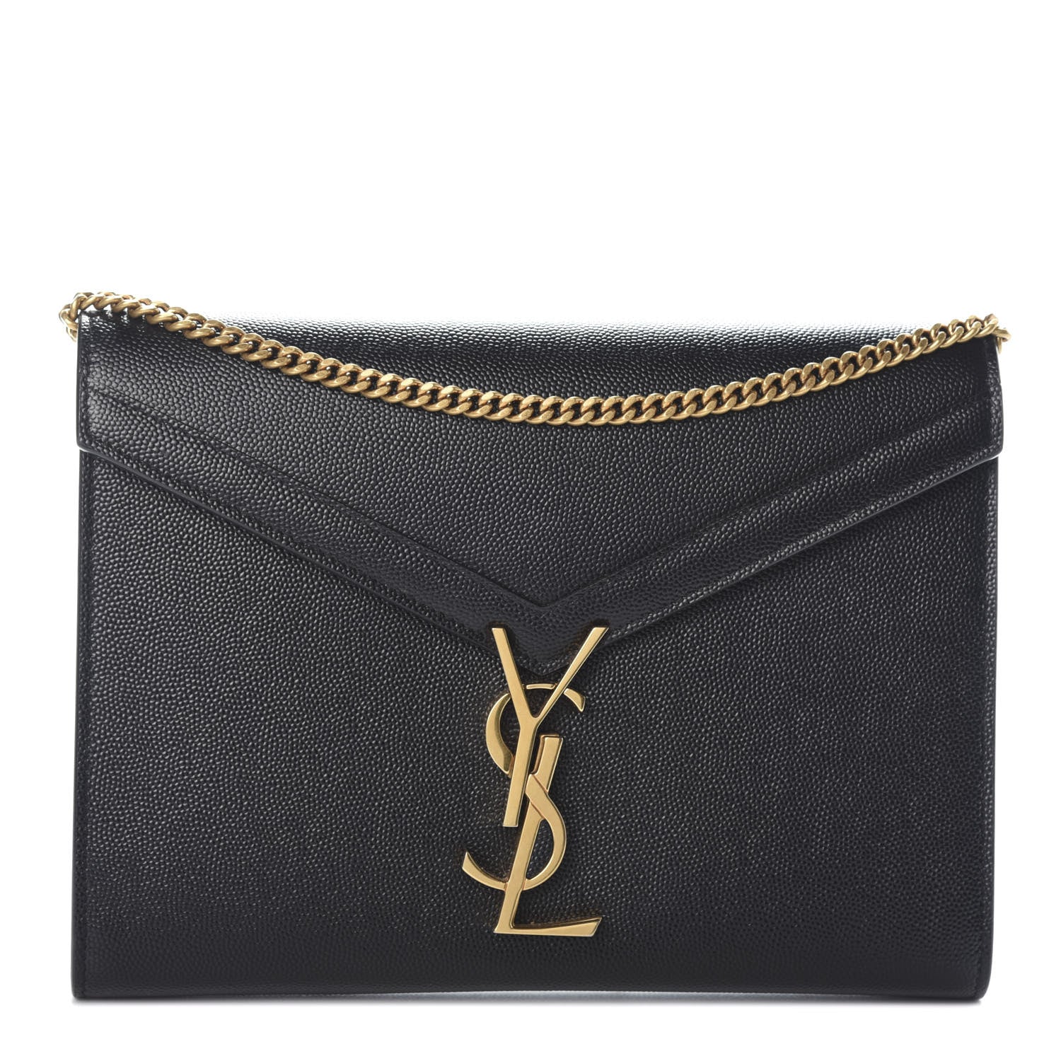 Saint Laurent Grain De Poudre Monogram Cassandra Chain Wallet Black Rouge Legion 1 of 8