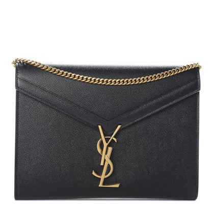Saint Laurent Grain De Poudre Monogram Cassandra Chain Wallet Black Rouge Legion 1 of 8