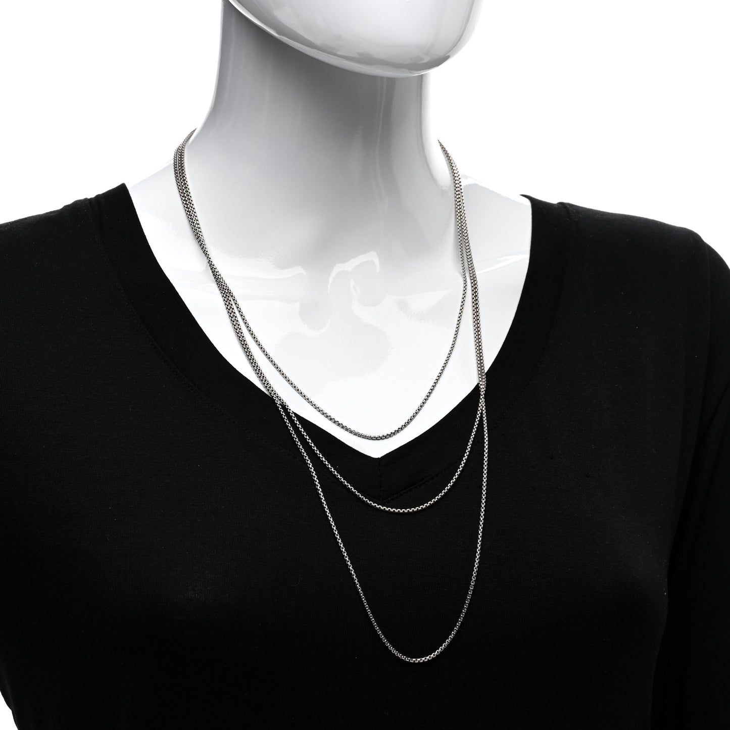 Sterling Silver 14K Yellow Gold 1.7mm Box Chain Necklace 72"