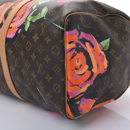 Louis Vuitton Monogram Roses Keepall 50 6 of 9