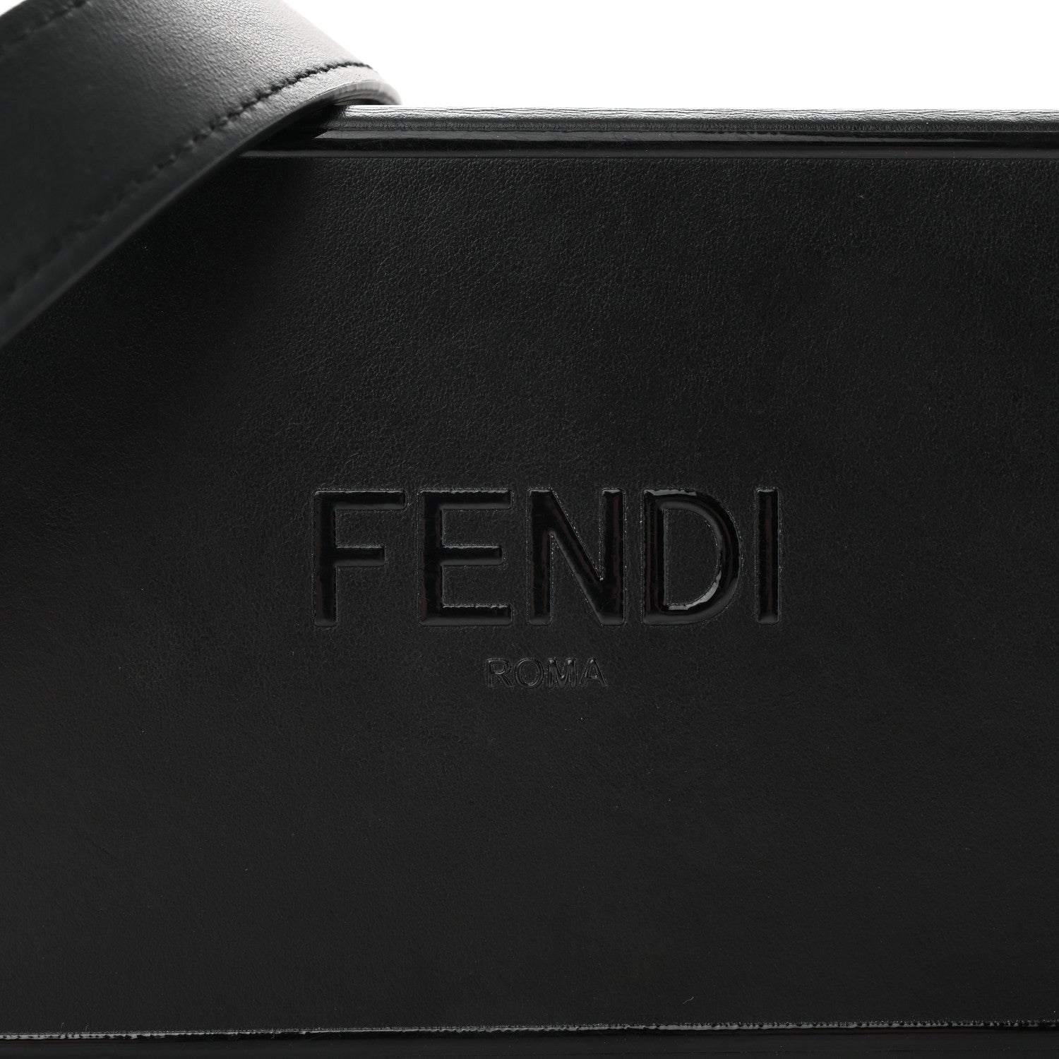 Fendi Vitello Grace Light Logo Horizontal Box Crossbody Bag Black 9 of 17