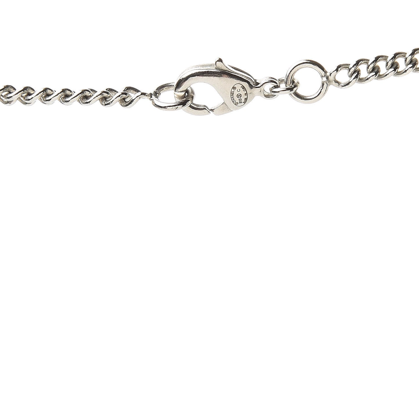 Baguette Crystal Moon CC Necklace Silver