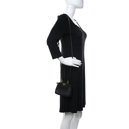 Fendi Nappa Micro Peekaboo Iconic Satchel Black 2 of 13