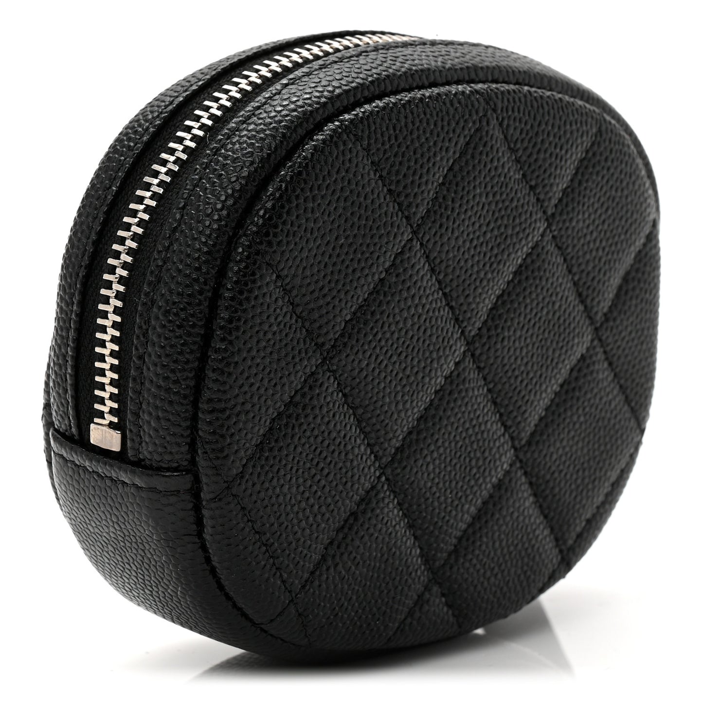 Caviar Quilted Zip Around Classic Coin Purse Black