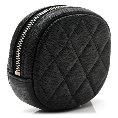 Chanel Caviar Quilted Zip Around Classic Coin Purse Black 3 of 7