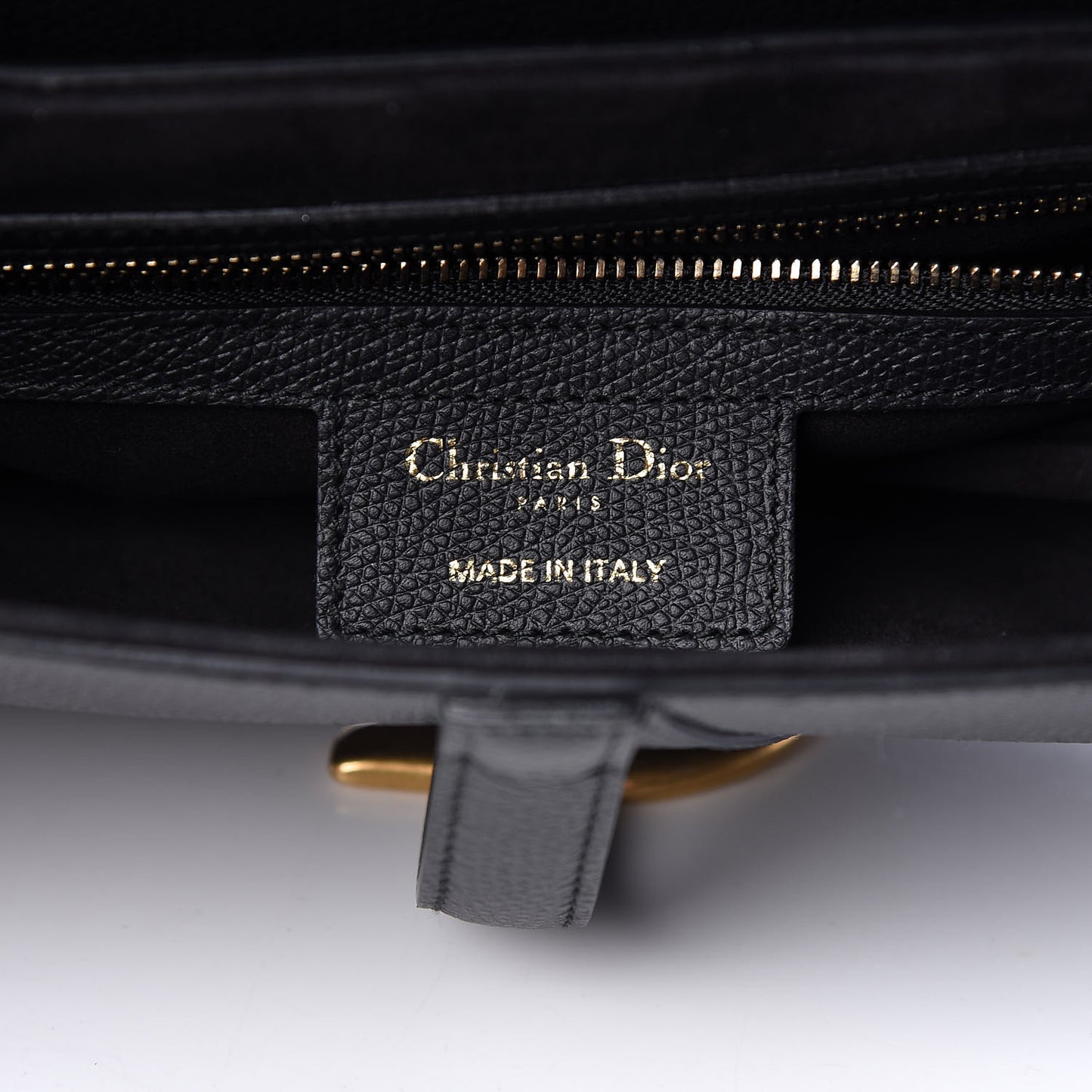 Grained Calfskin Saddle Bag Black