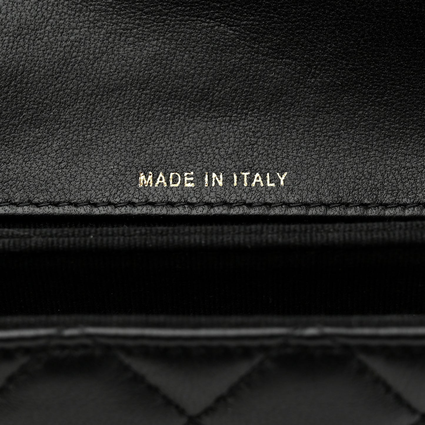 Lambskin Quilted CC Pouch With Handle Black