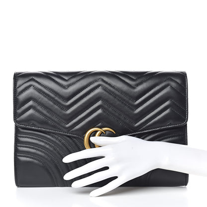 Gucci Calfskin Matelasse GG Marmont Clutch Black 2 of 10