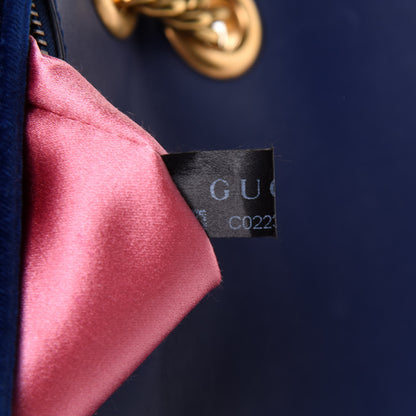 Gucci Velvet Matelasse Medium GG Marmont Shoulder Bag Cobalt Blue 8 of 12