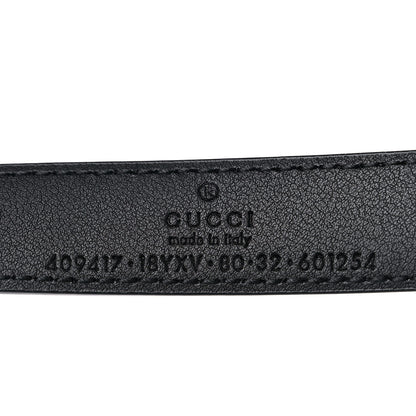 Gucci Azalea Calfskin Enamel Monochrome Double G 20mm Belt 80 32 Black 3 of 4