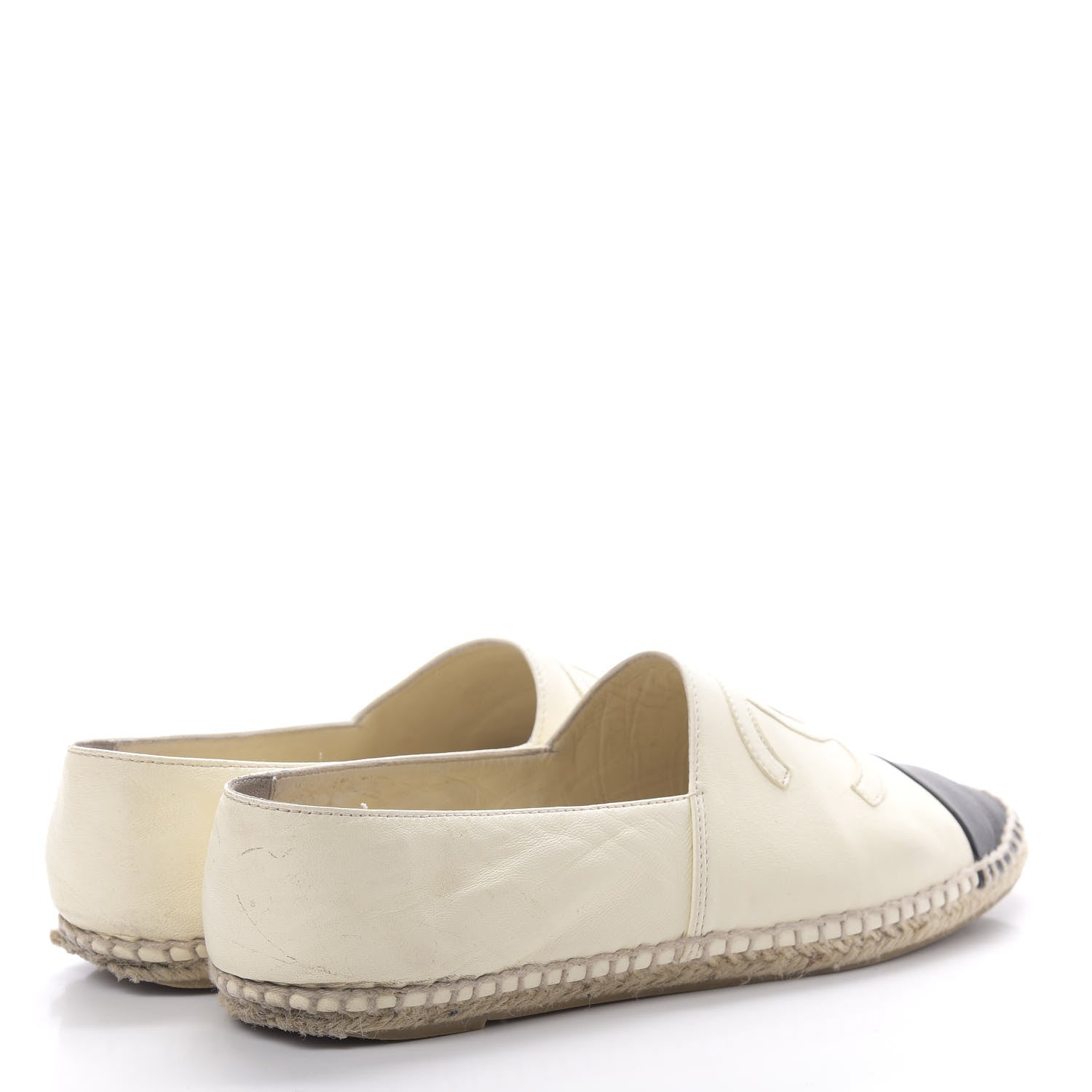 Chanel Lambskin CC Espadrilles 39 White Black 4 of 16
