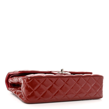 Chanel Patent Calfskin Quilted Medium Double Flap Dark Red 4 of 13