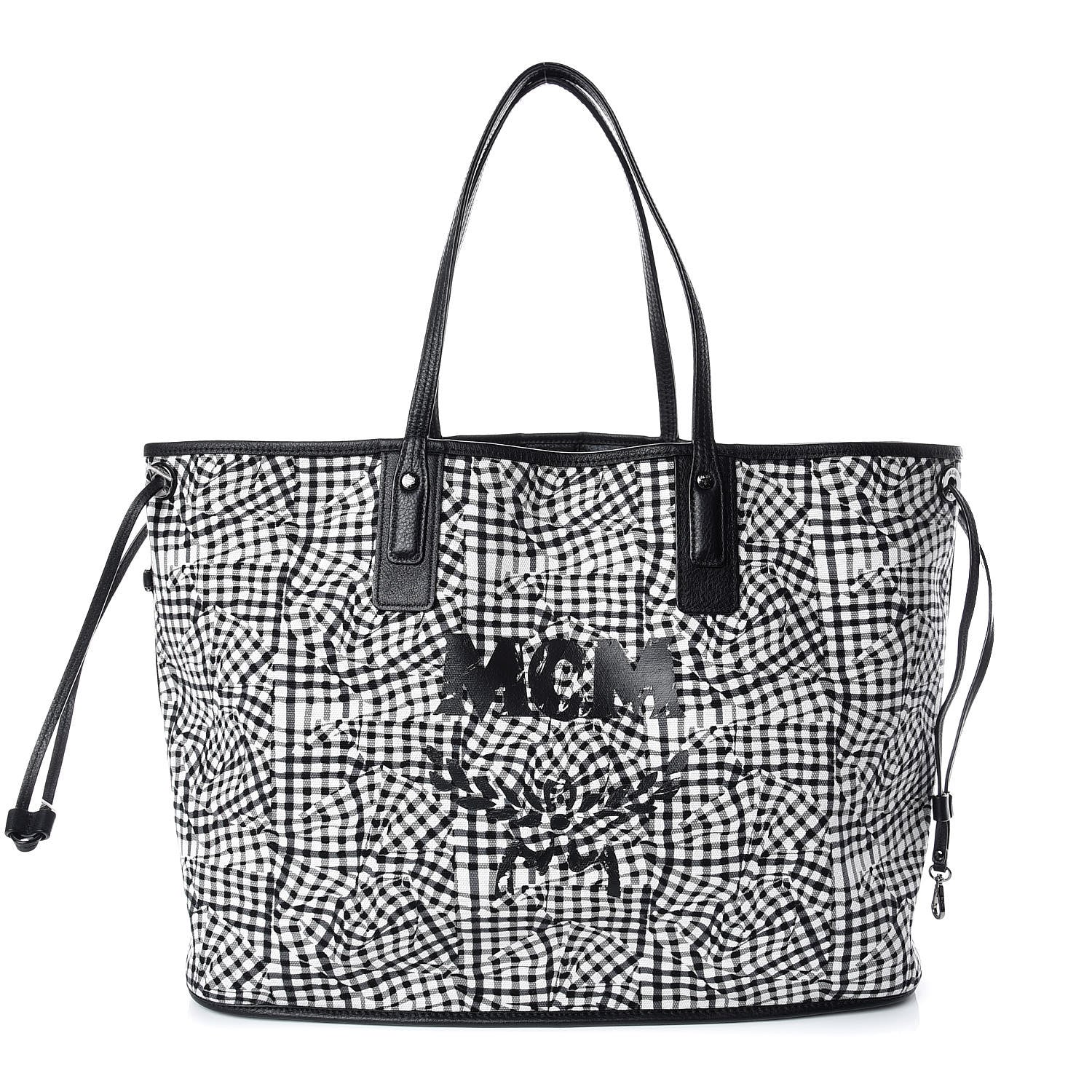 MCM Visetos Large Liz Reversible Shopper Tote Black 3 of 17