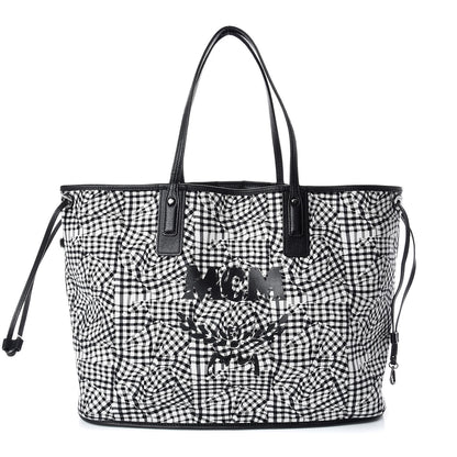 MCM Visetos Large Liz Reversible Shopper Tote Black 3 of 17