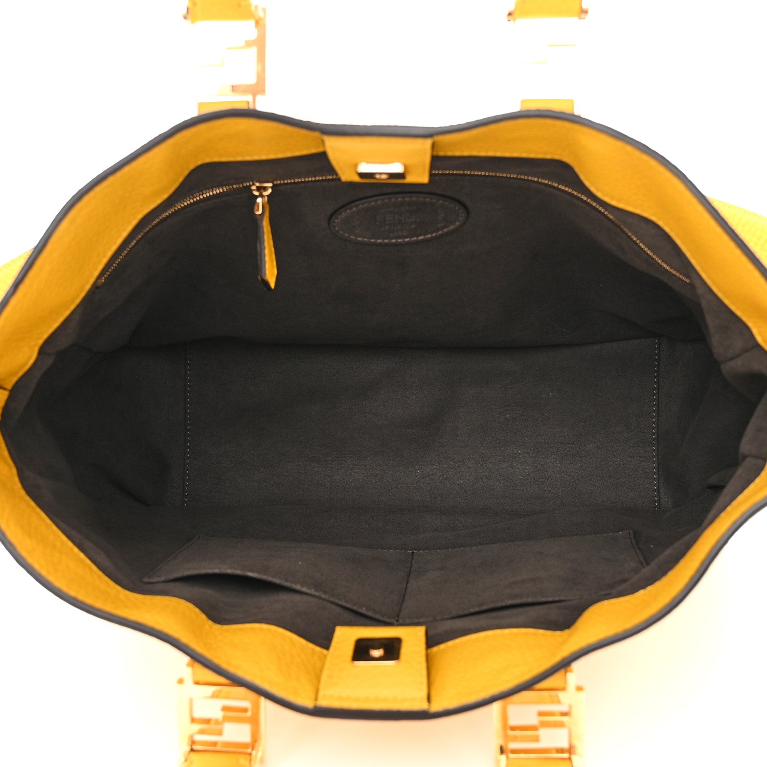Fendi Cuoio Romano Selleria Medium FF Tote Sunflower 5 of 13