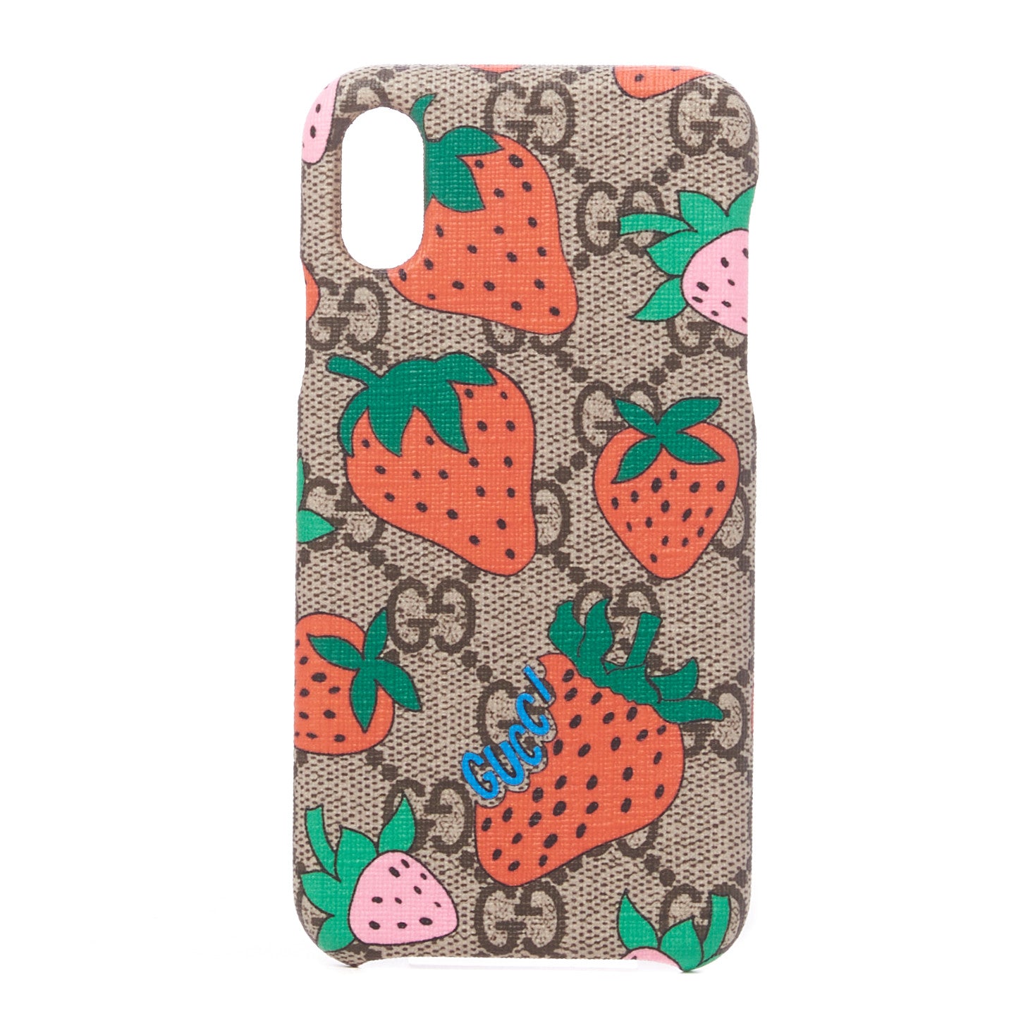 Gucci GG Supreme Monogram Strawberry iPhone X/XS Case 1 of 5