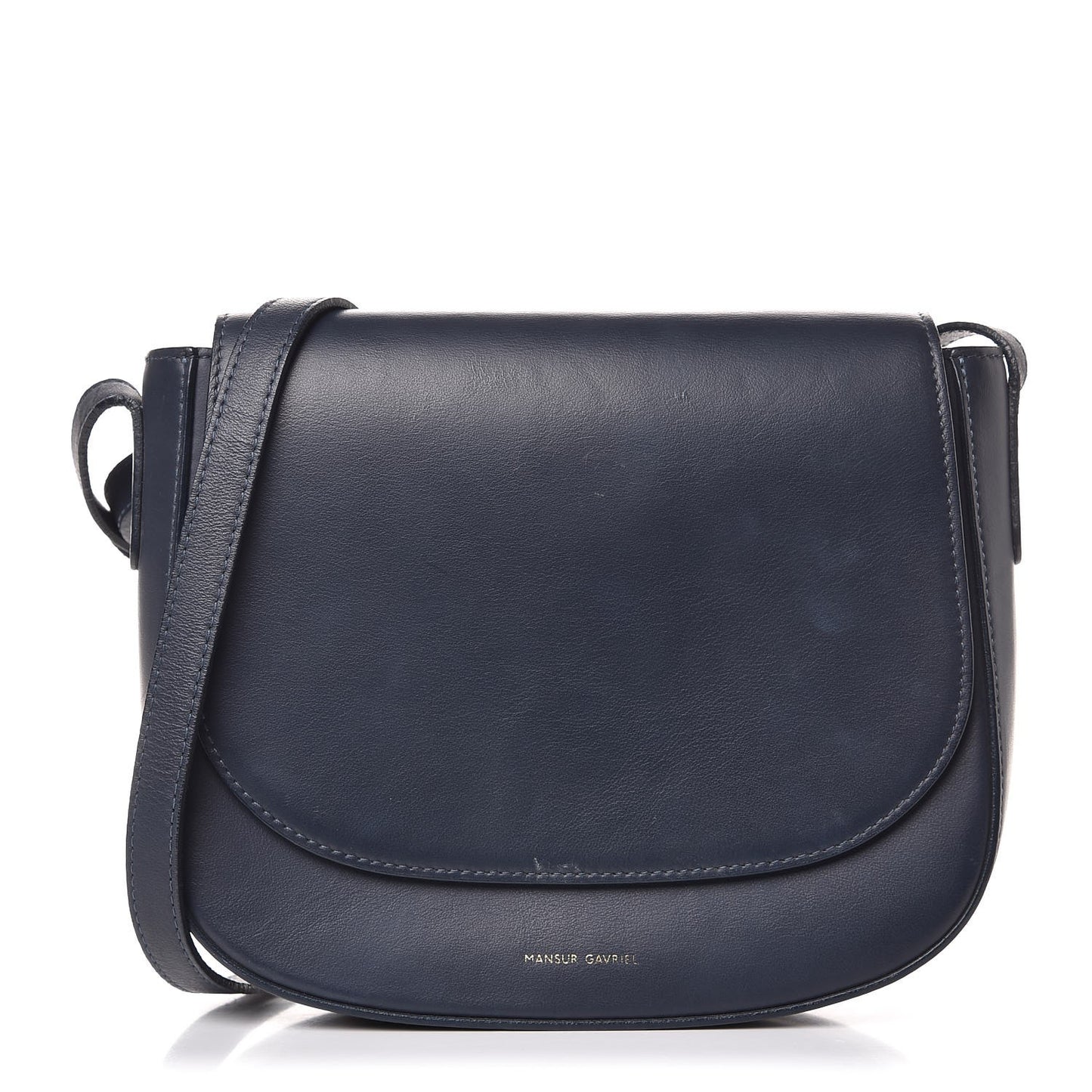 Calfskin Flap Crossbody Bag Blu