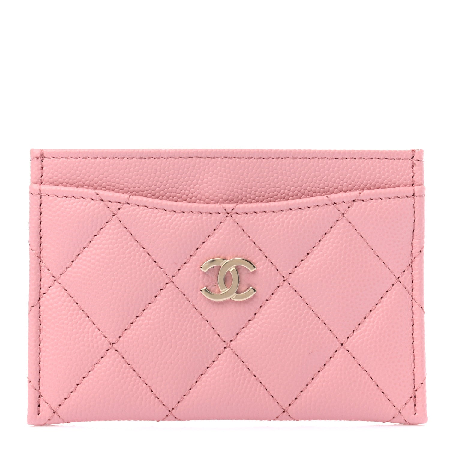 Chanel Caviar Quilted Card Holder Pink 1 of 8