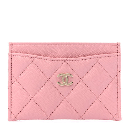 Chanel Caviar Quilted Card Holder Pink 1 of 8