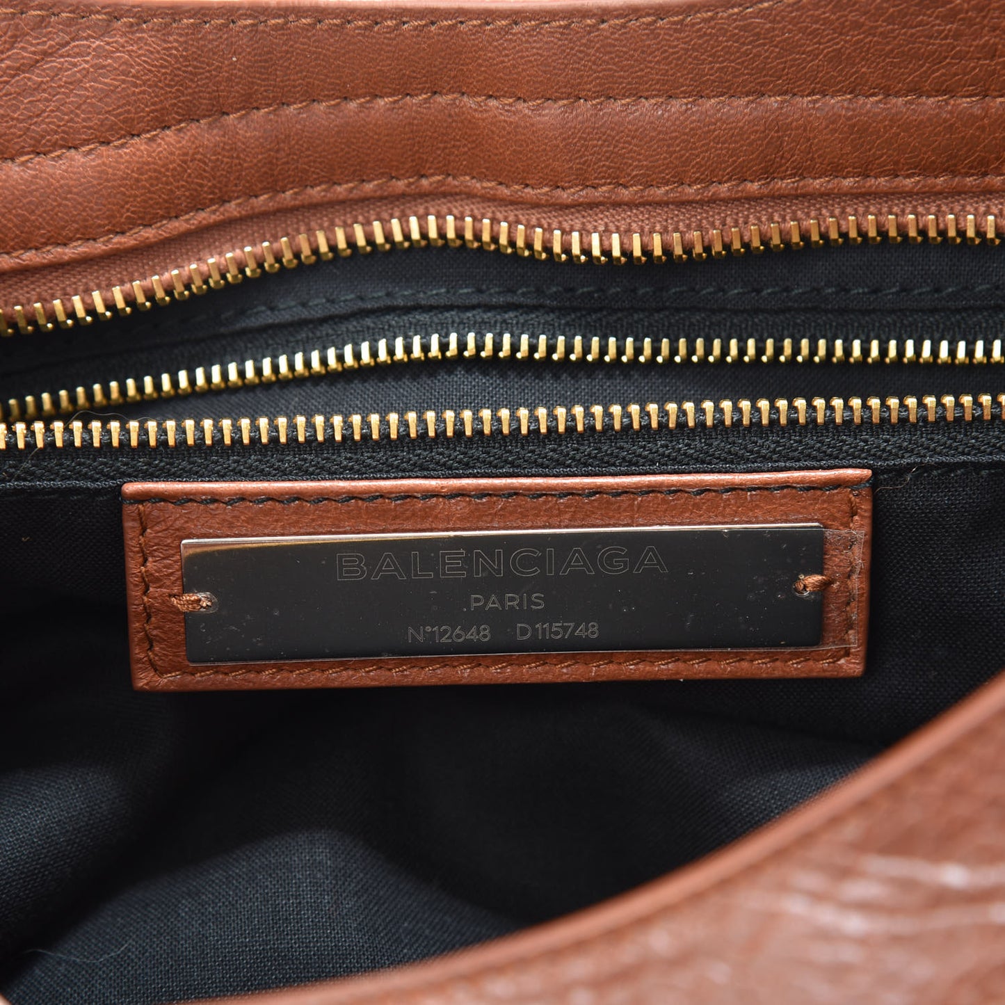 Agneau Classic Gold Hardware City Marron Cognac