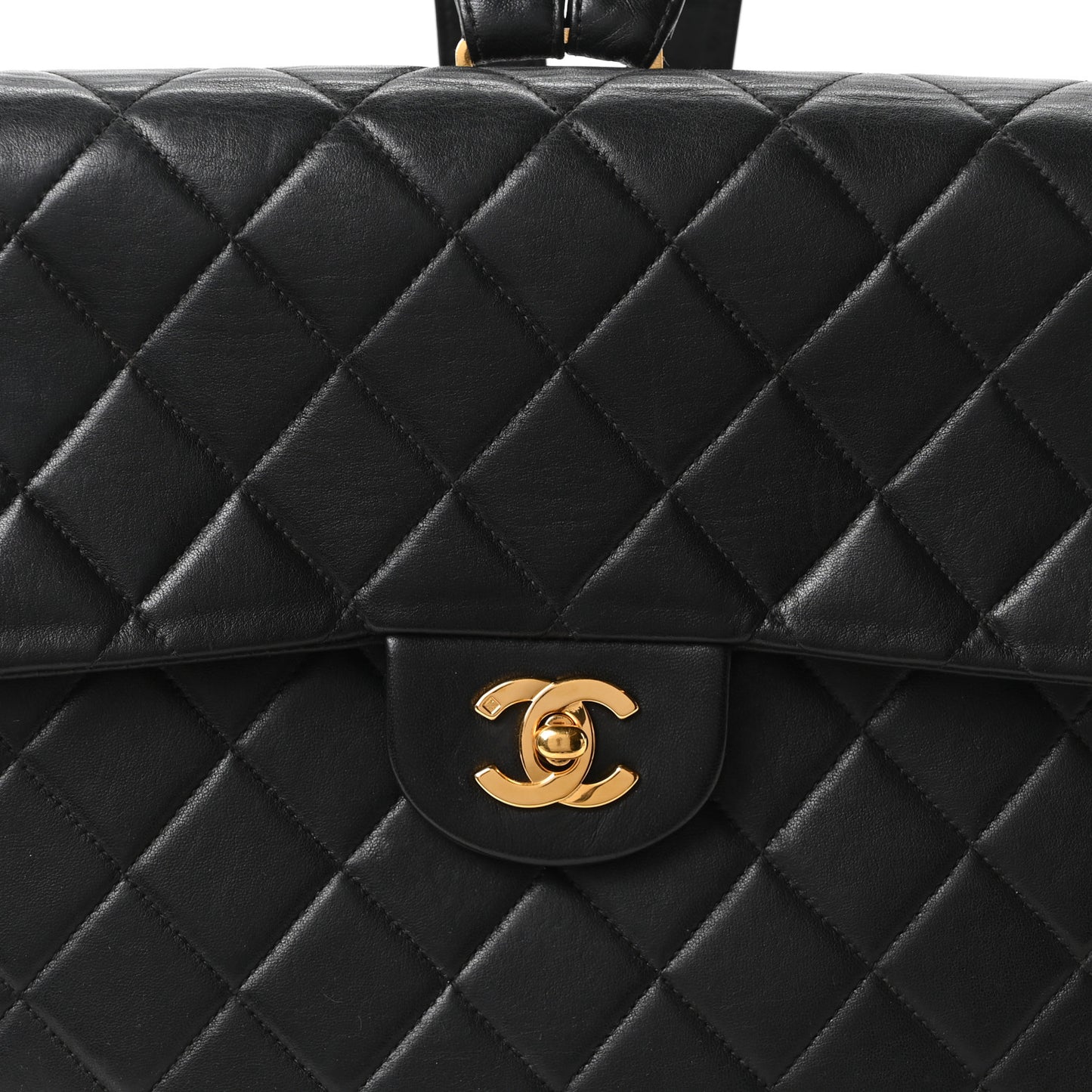 Lambskin Quilted Backpack Black