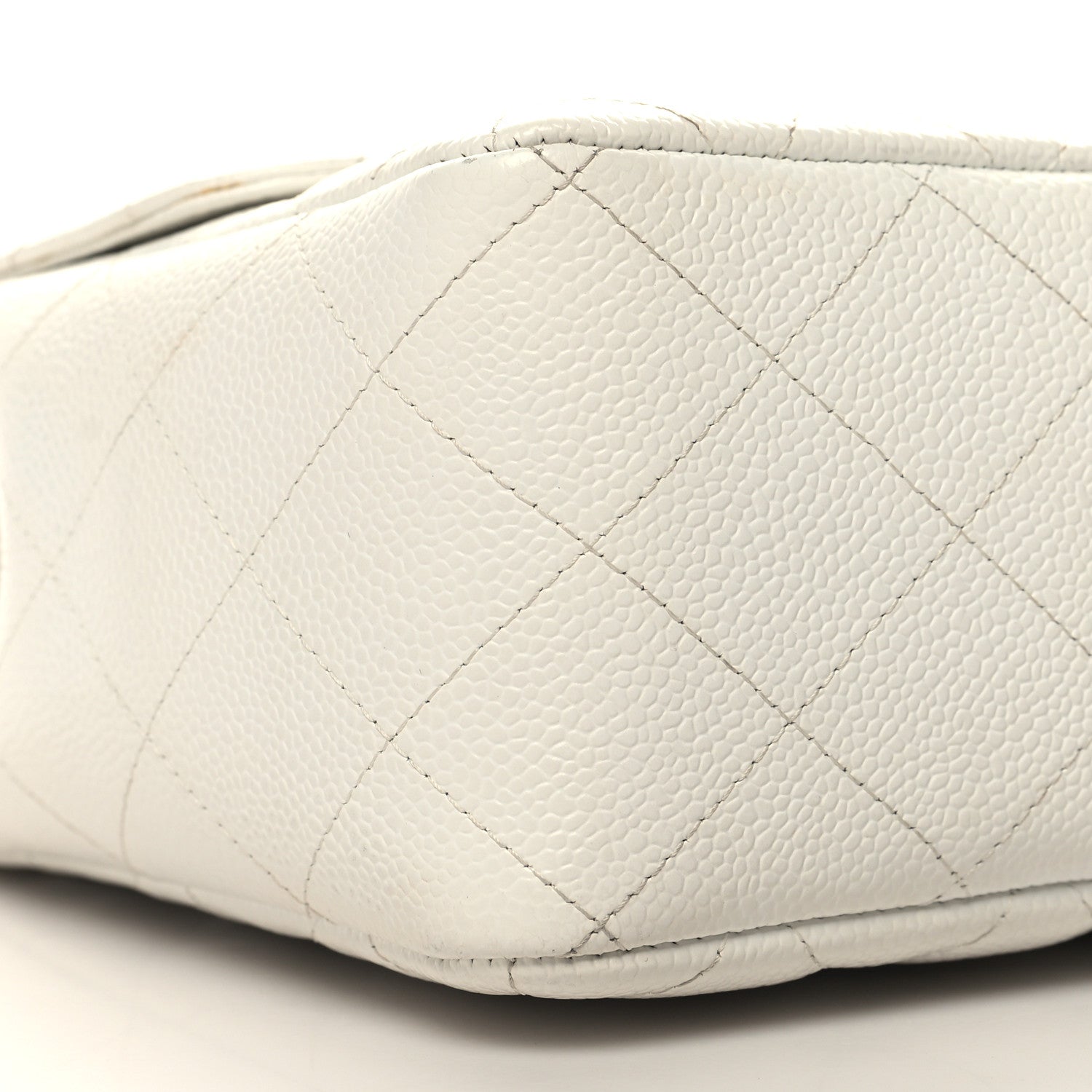 Chanel Caviar Quilted Jumbo Single Flap White 9 of 13