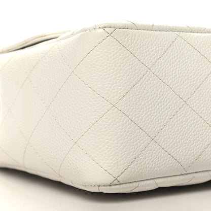 Chanel Caviar Quilted Jumbo Single Flap White 9 of 13